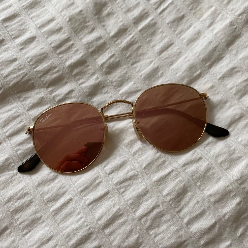 Round Gold Metal Pink Raybans AUTHENTIC